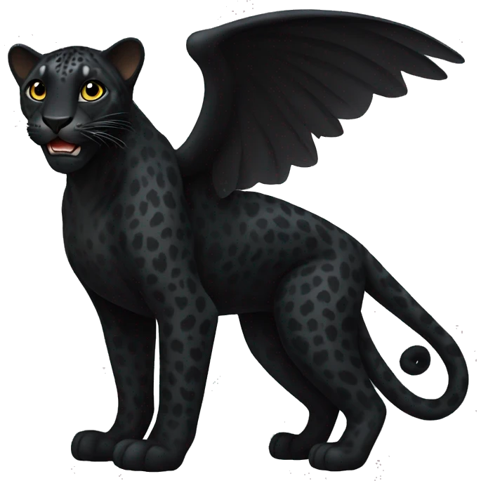 winged black leopard emoji