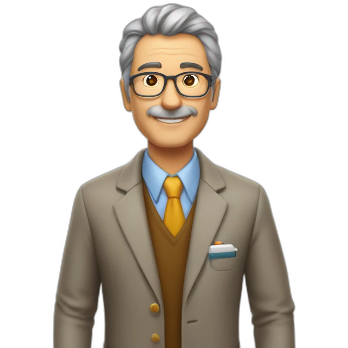 Professor Gustavo careca de 48 anos dando aula de quimica mas despojado emoji