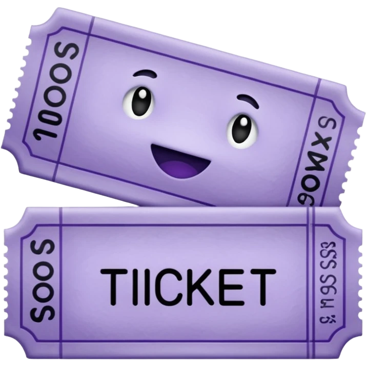 Pale Purple colored 1 Signed ticket  emoji