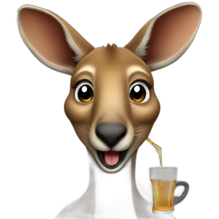 Kangaroo drinking alcohol emoji