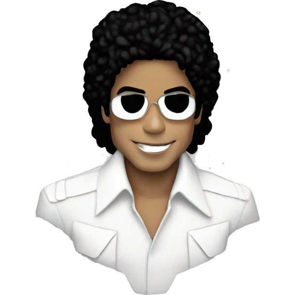 Michael Jackson in White with stars  emoji