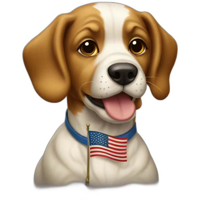 Dog with a flag from 1940 emoji