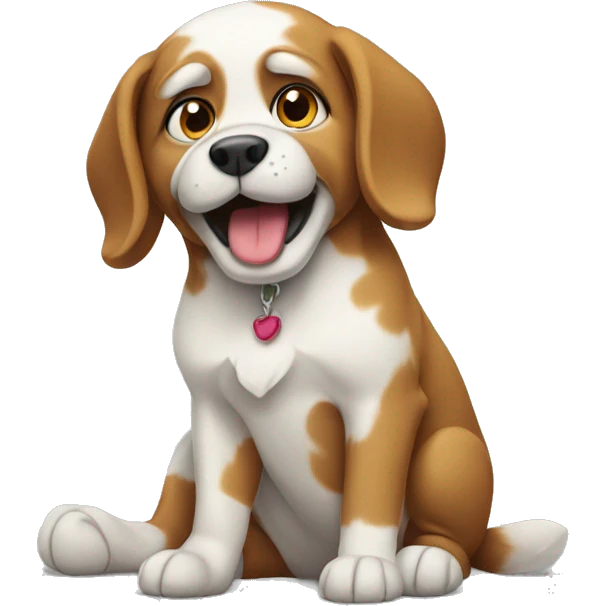 dog with a broken paw emoji