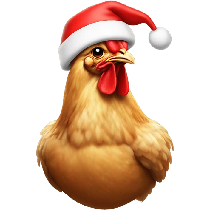 chicken with santa hat emoji