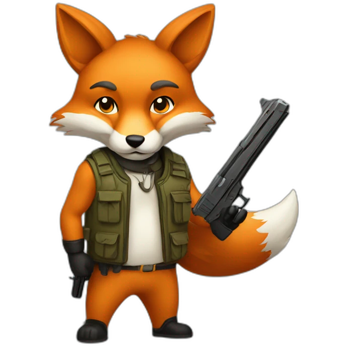 fox with gun emoji