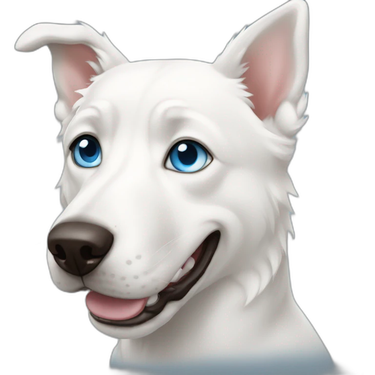 White wold dog blue eyes emoji