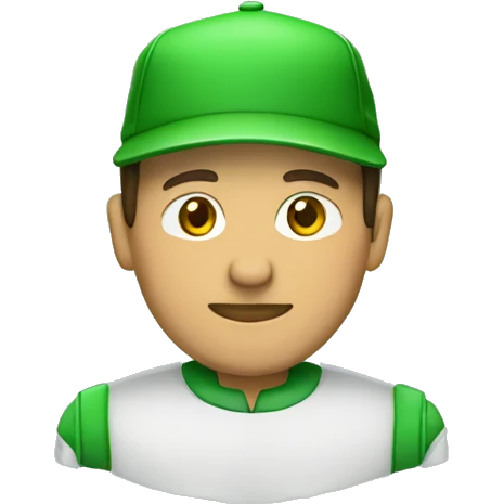 crear un profesor con gorra verde y camisa verde cuello mao emoji
