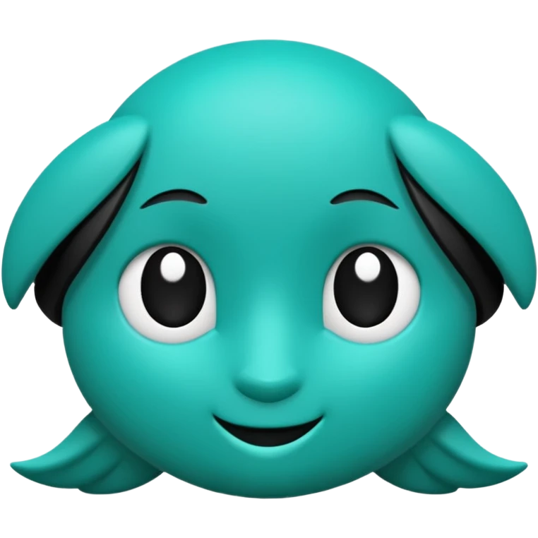 teal green with black, management logo transparent background emoji