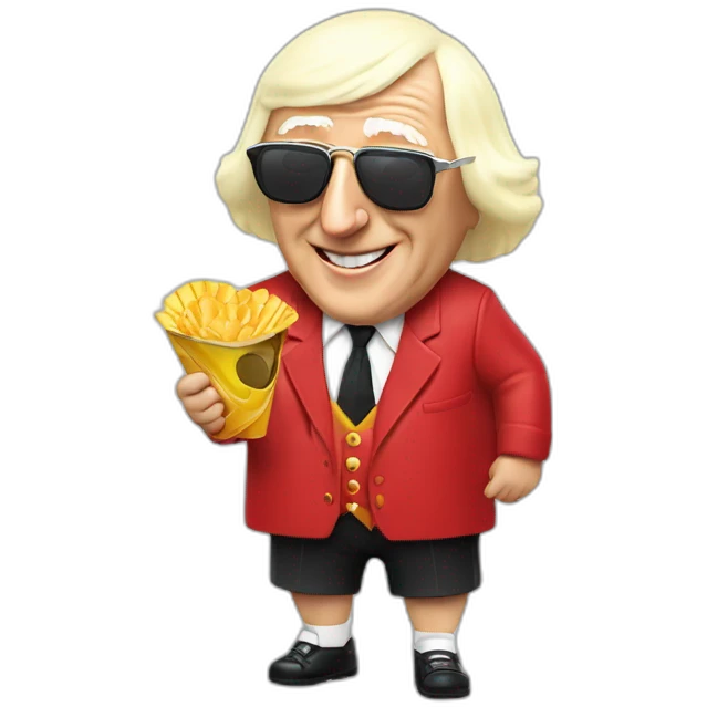 Sir Jimmy Savile is obese eating chips wonderful emoji