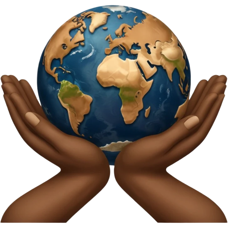 simple Beige hands holding simple earth emoji