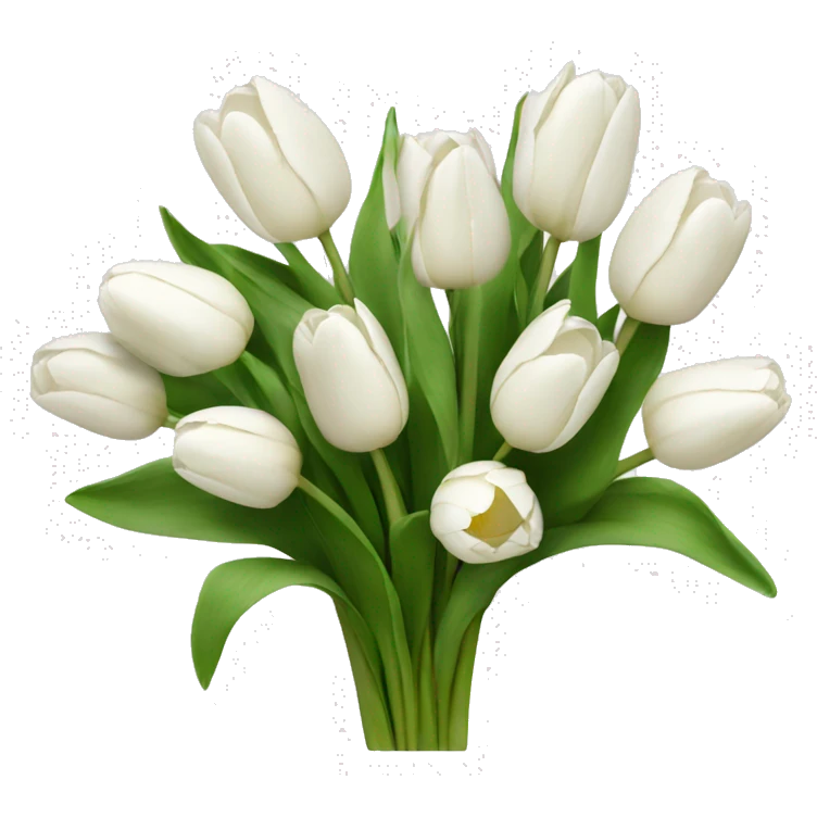 White tulips bouquet  emoji
