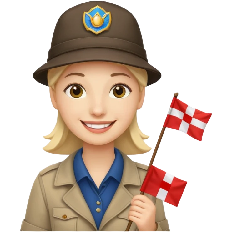Guide + small flag, Tour Group. emoji