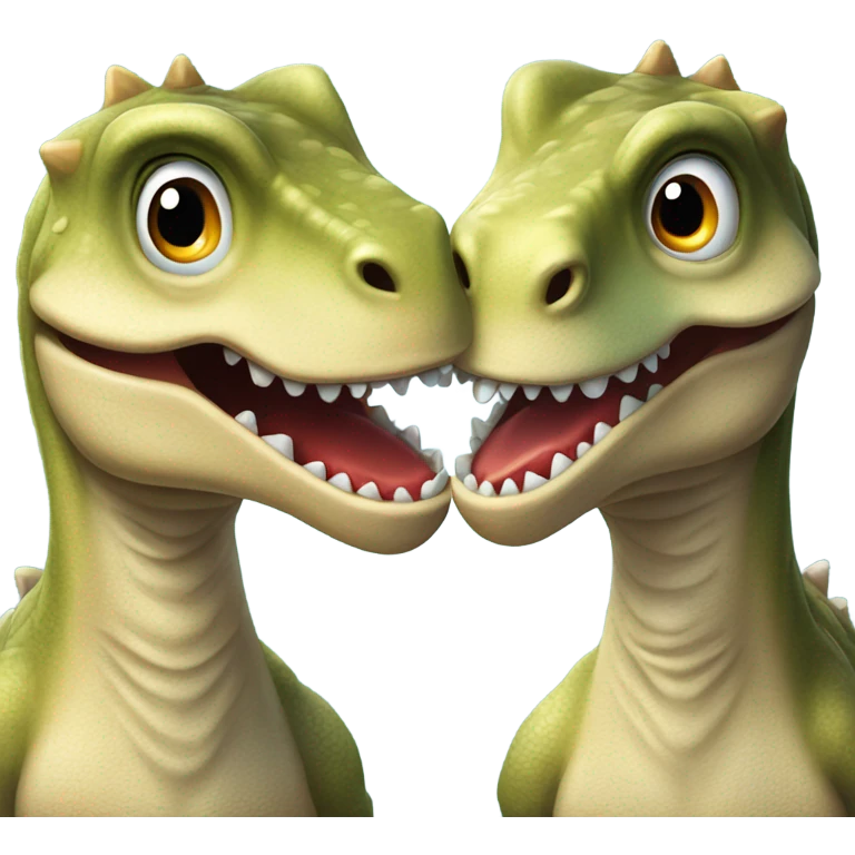Dinosaurs kissing emoji