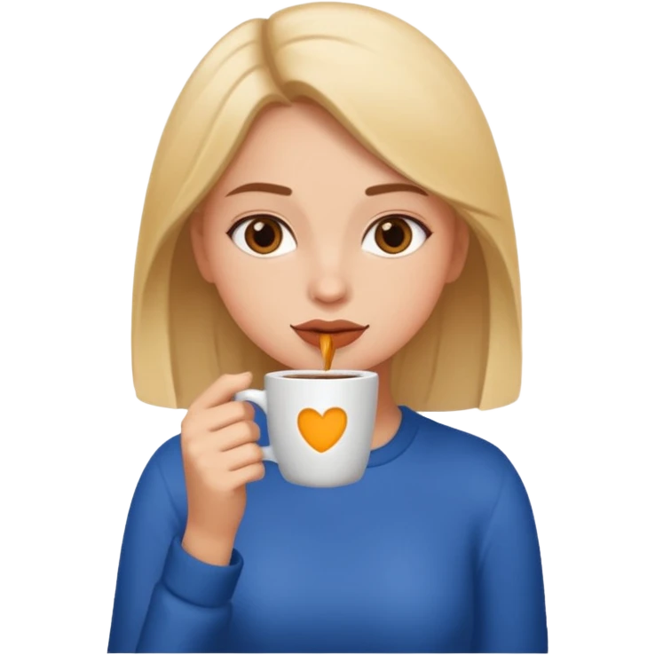 Girl drinking coffee emoji