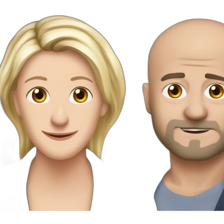 marine lepen et melanchon qui s'embrassent emoji