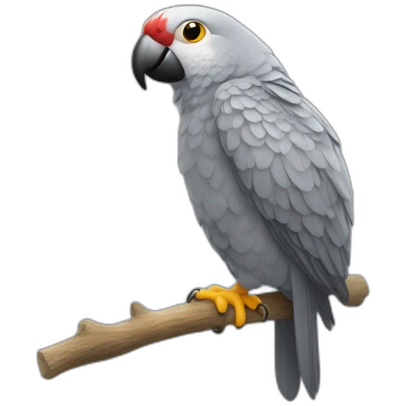 Perroquet Gris du gabon sur chat emoji