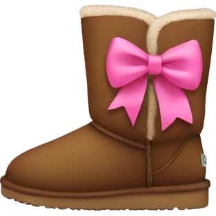 Brown uggs with a pink bow emoji
