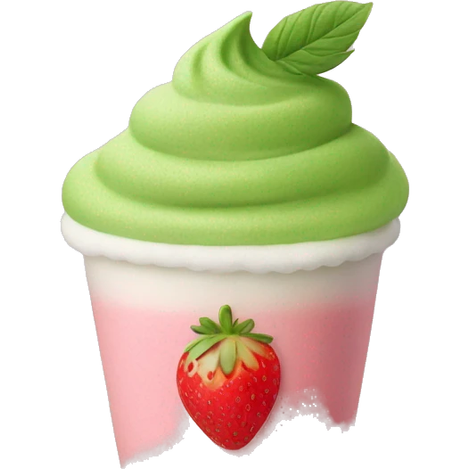 I want matcha with strawberry foam on it emoji