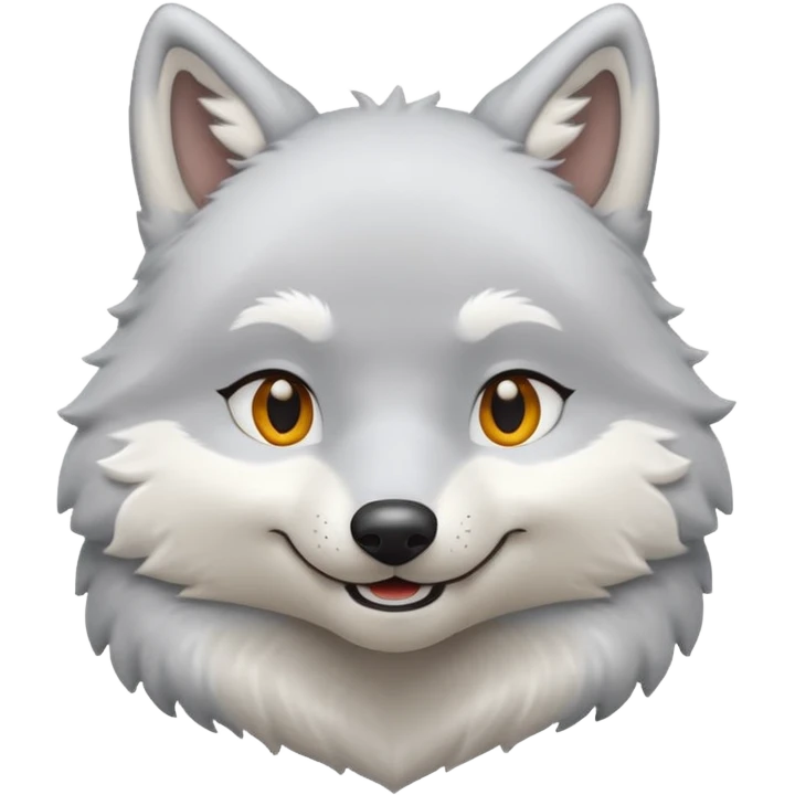 snow Wolf smile, half body emoji