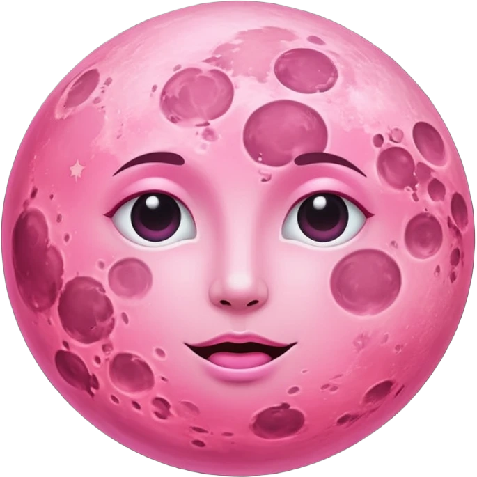 a pink full moon emoji