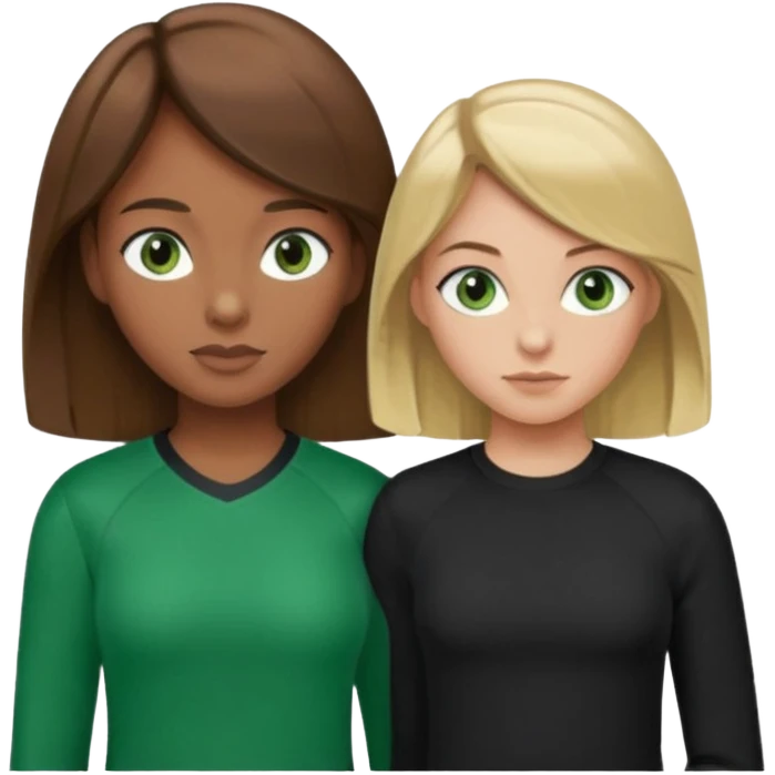 Maman cheveux marrons chemise noir et fille cheveux blond yeux verts tricot sport  emoji