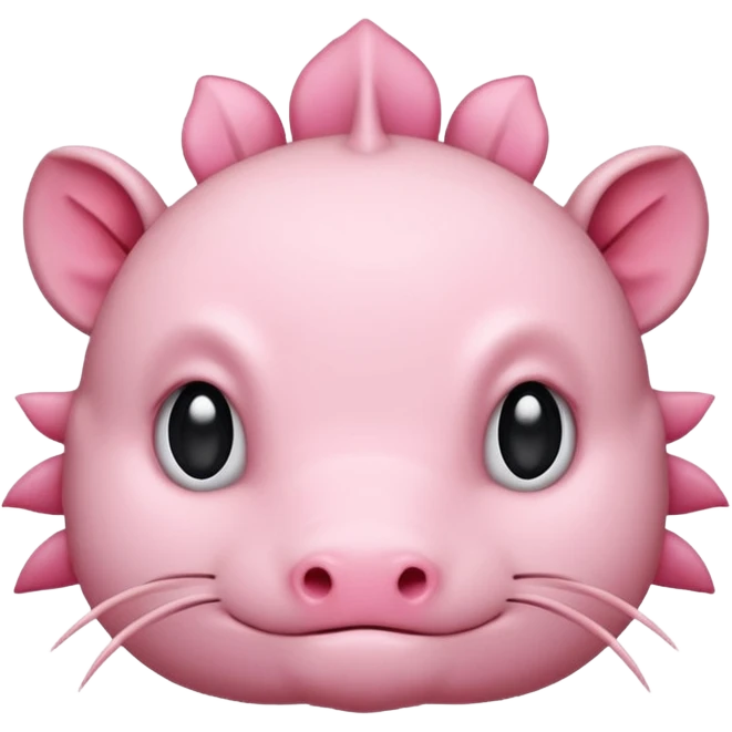 simple axolotl head, animal emoji style, similar to tiger, lion, or horse emoji, cute, rounded, minimal details, soft colors emoji
