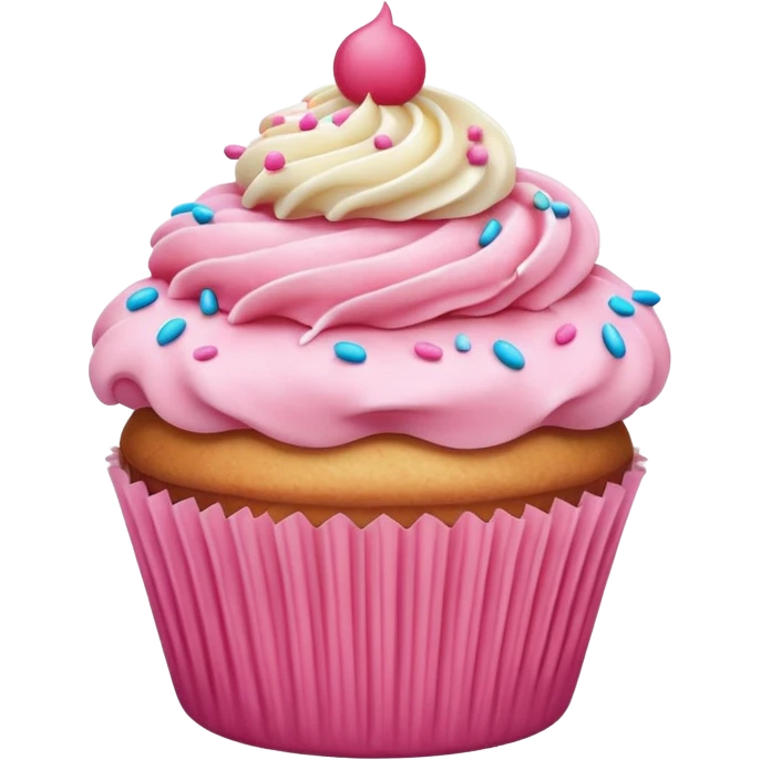 Cupcake with pink icing emoji