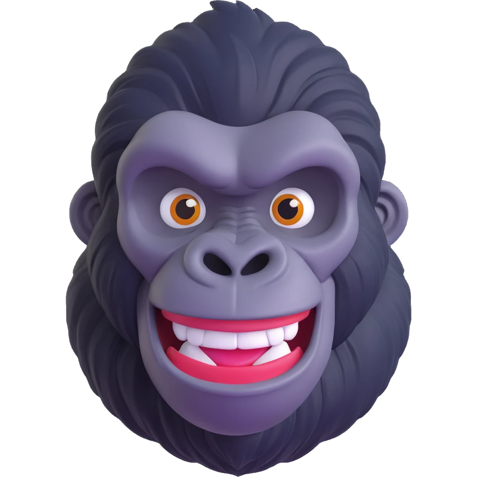 gorilla head smiley emoji