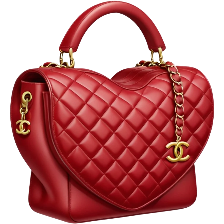 chanel heart dark red color bag emoji