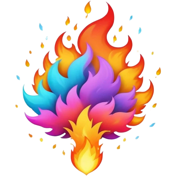 colorful explosion with fire and smoke emoji