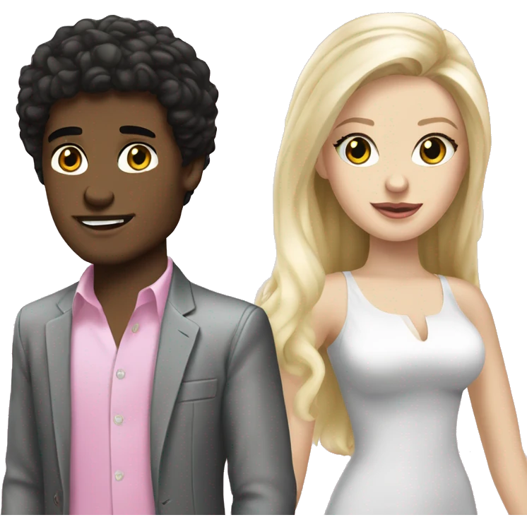 white boy with dark hair buying blonde girl pink Mercedes brabus emoji
