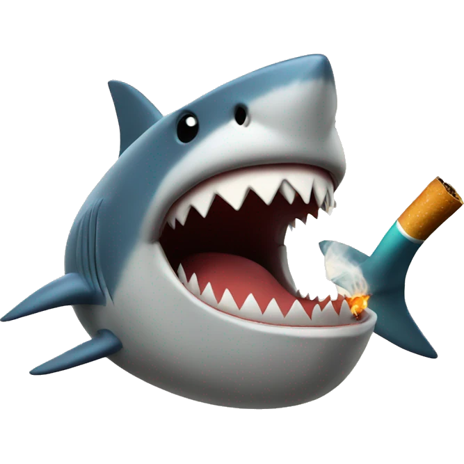 Shark smoking emoji