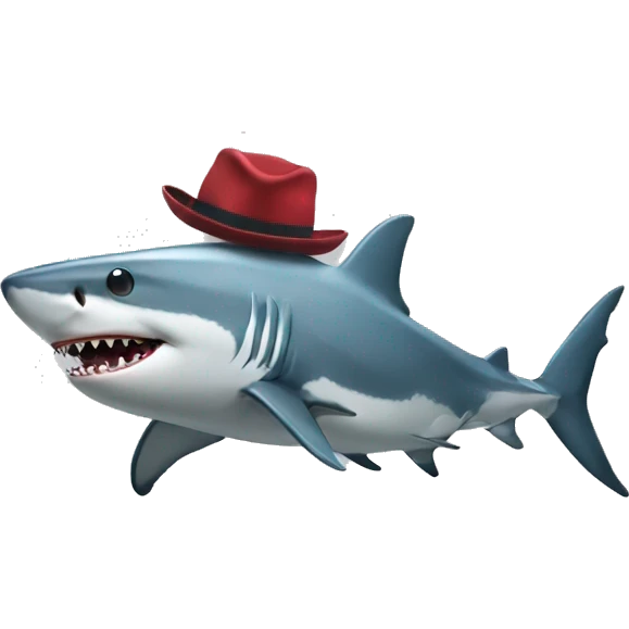 shark with hat emoji