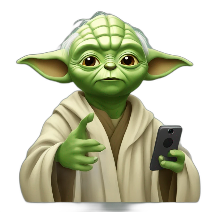 Yoda taking a selfie emoji