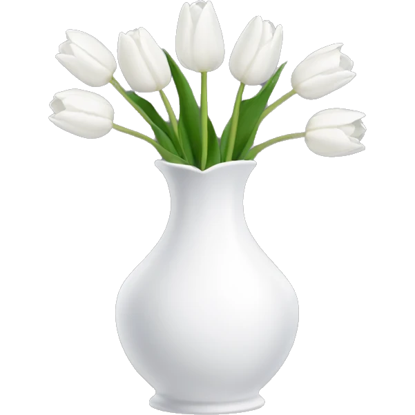 White tulips vase emoji