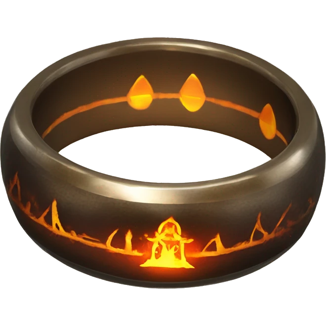 Lord of the Rings ring with glowing fire inscriptions emoji