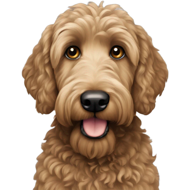Black goldendoodle dog emoji