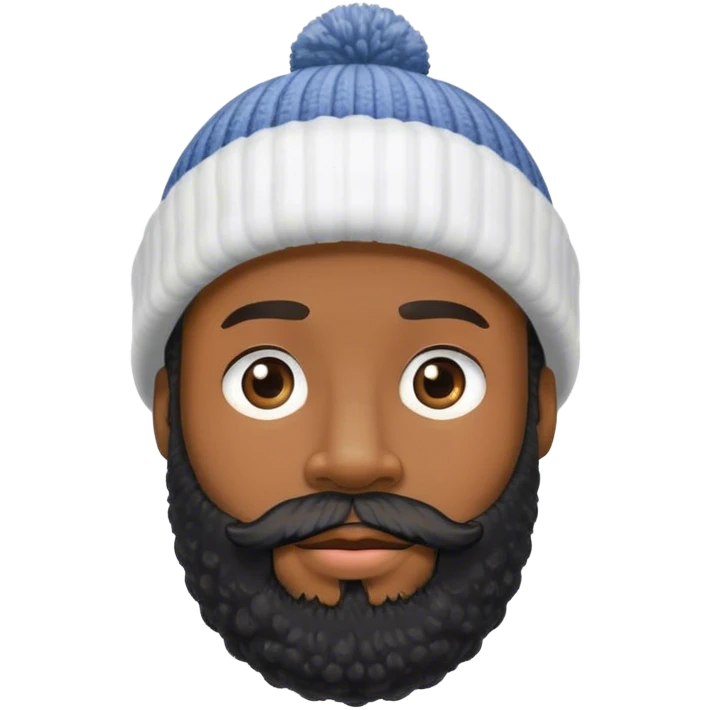 Black Bearded man with bobble hat on  emoji