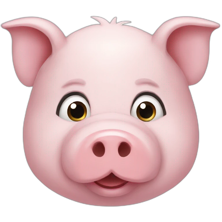 Pig nose with black wig emoji