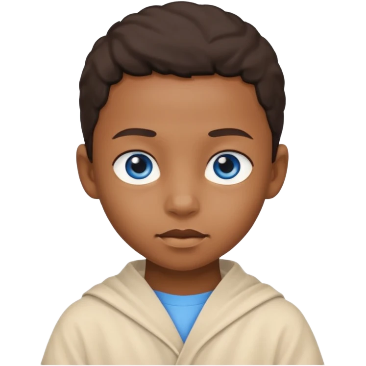 blue eyed desert black child with creme cloth emoji