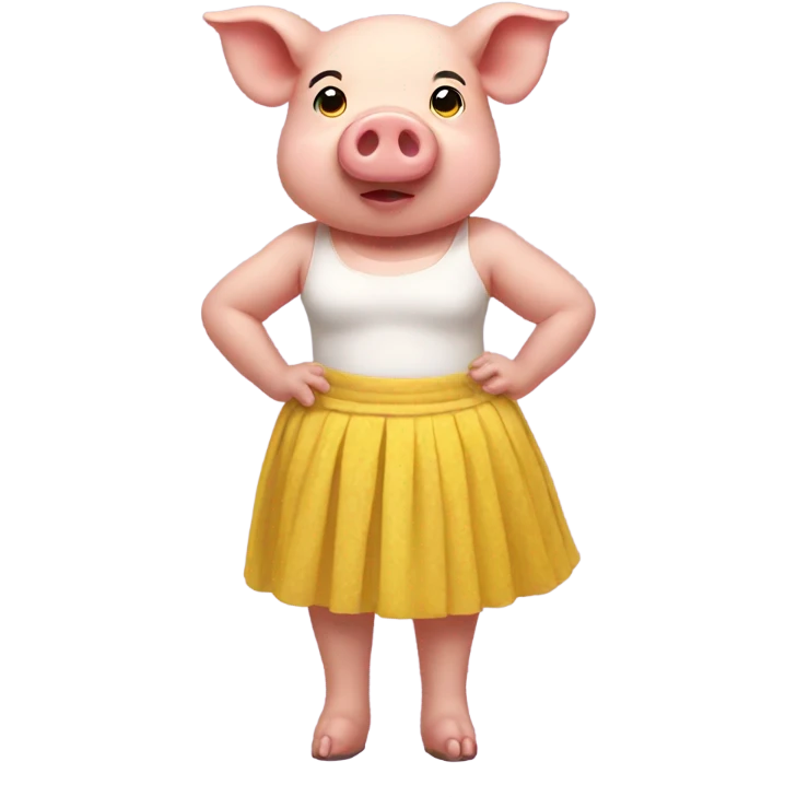 Pig wearing a yellow skirt  emoji