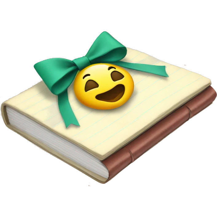 School notebook journal with a bow on it emoji