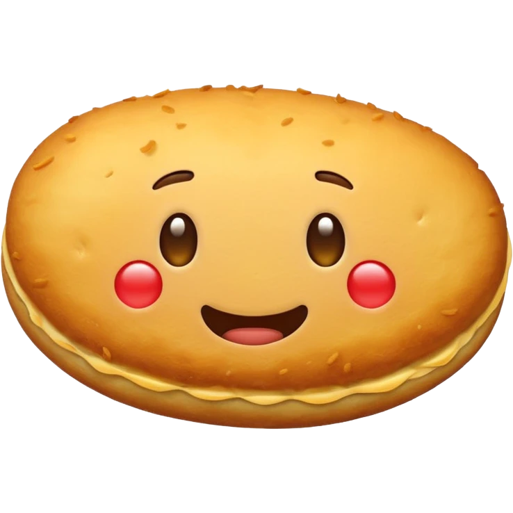 oval potato cutlet, cartoonish with a crunchy texture, emoji style emoji