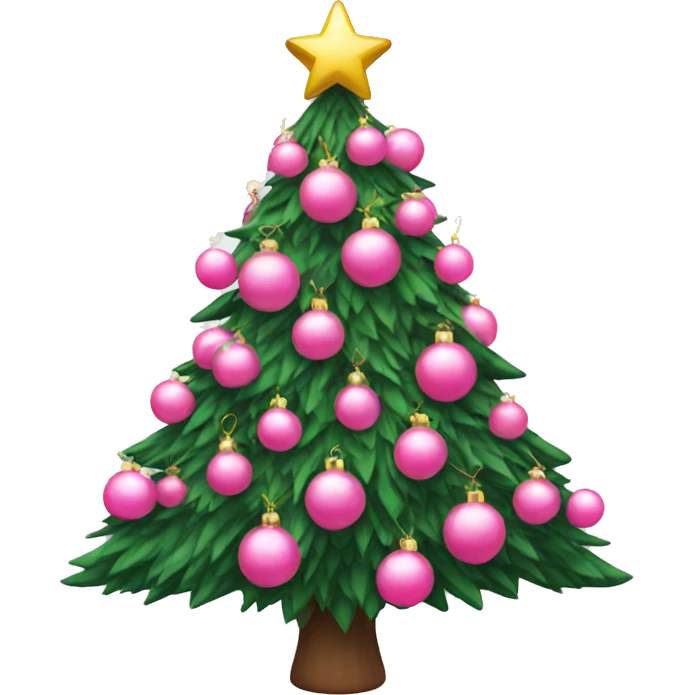 Christmas tree with pink ornaments emoji