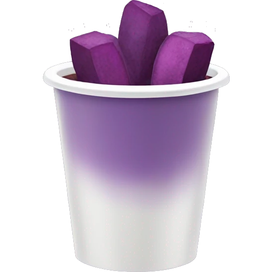 boba cup with purple sweet potato  emoji