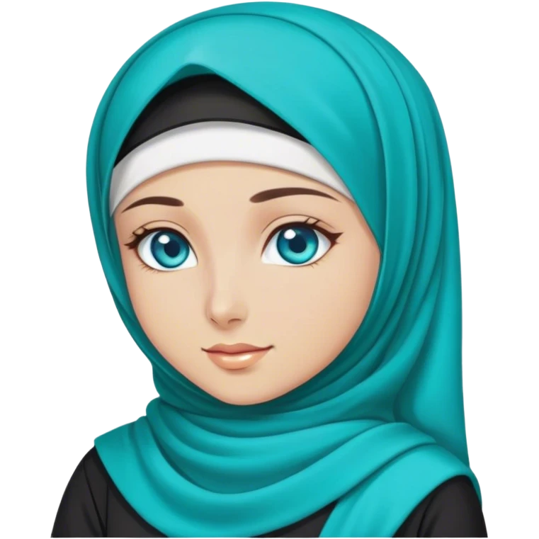 Turkish beautiful finish Konya girl blue eyes with hijab and turquoise stone dress emoji