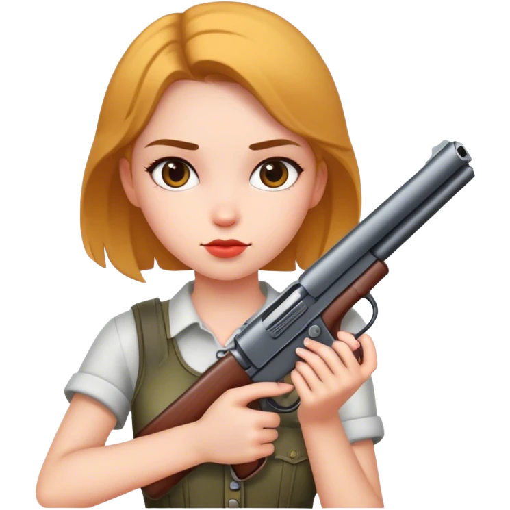 Girl whit a gun in her hand  emoji