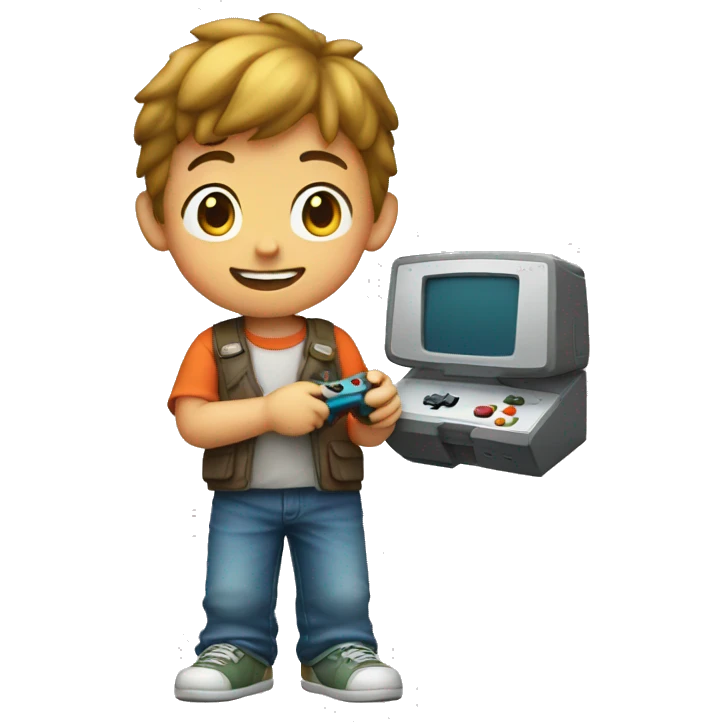 Little boy with Nintendo emoji
