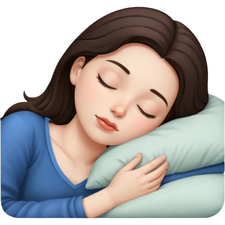 Brunette girl sleeping emoji