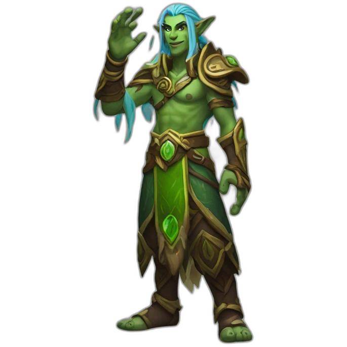warcraft night elf druid male waving emoji